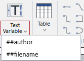 The ##author and ##filename text variables