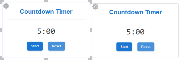 Two inactive countdown timer gadgets with the default settings