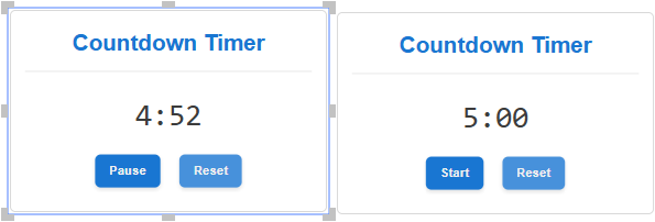 Two unsynchronous countdown timer gadgets
