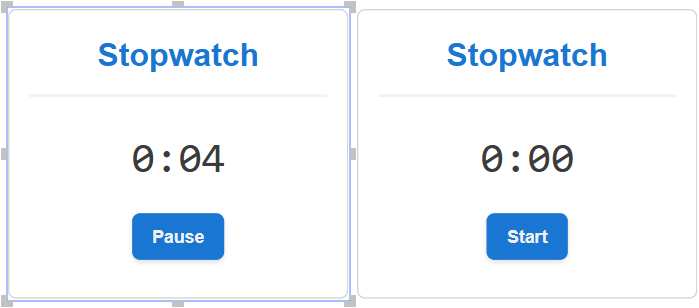 Two unsynchronous stopwatch gadgets