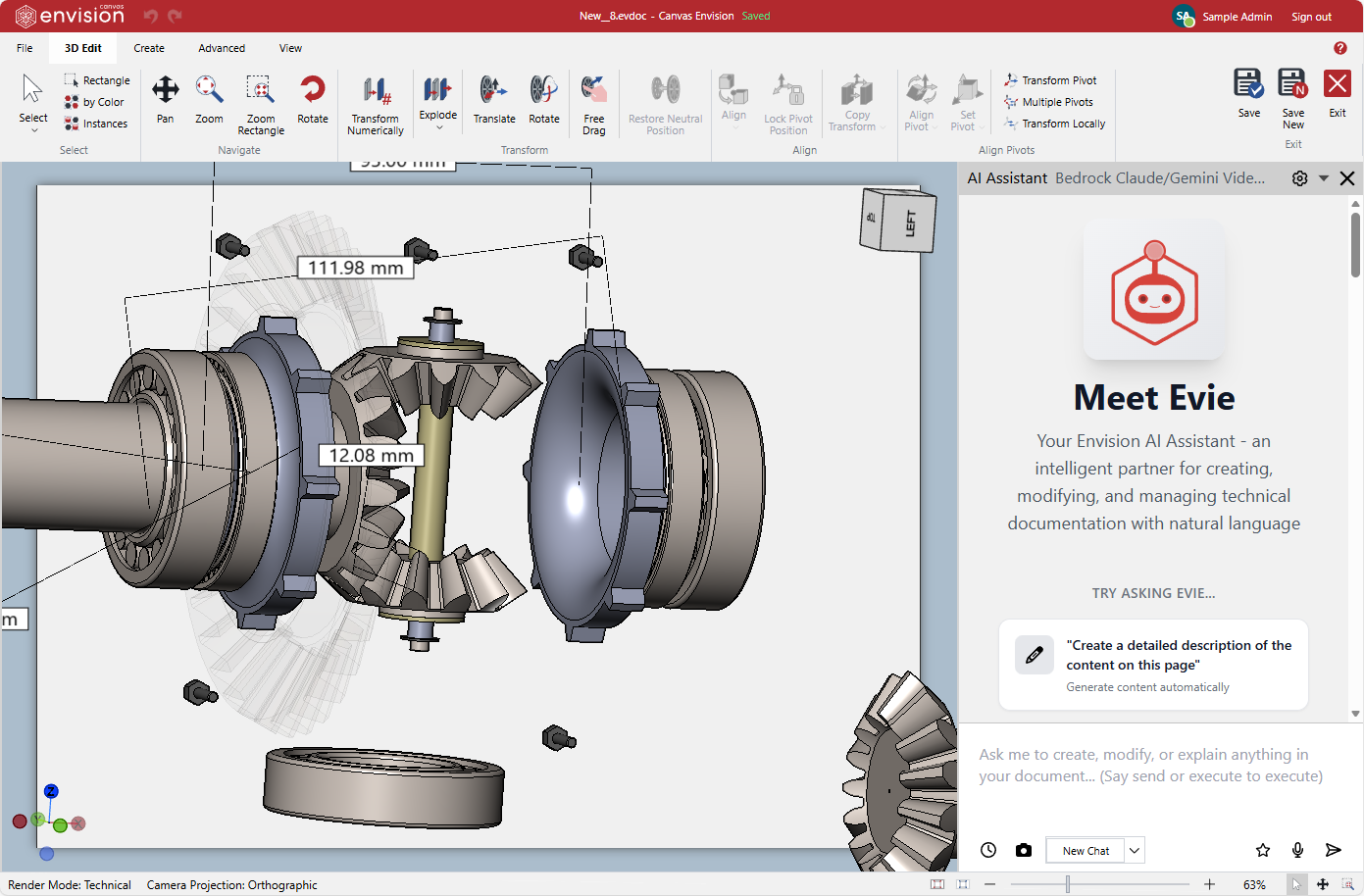 The AI Assistant pane in Canvas Envision Creator 3D editor