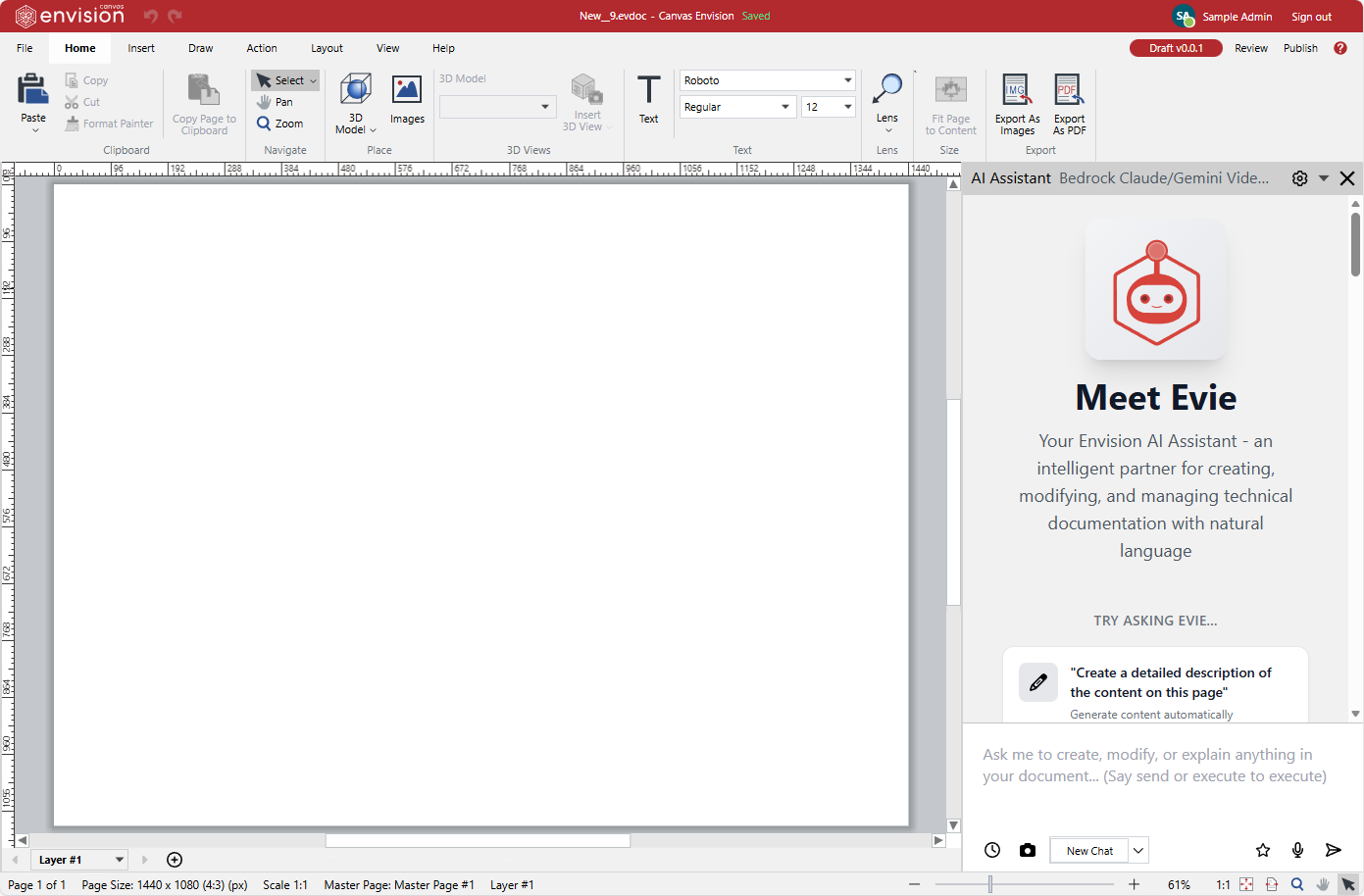 The AI Assistant pane in Canvas Envision Creator page editor