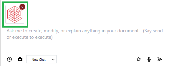 The AI Assistant prompt box with an attached image