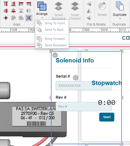 The Arrange pane on the Home ribbon tab is frozen for gadgets