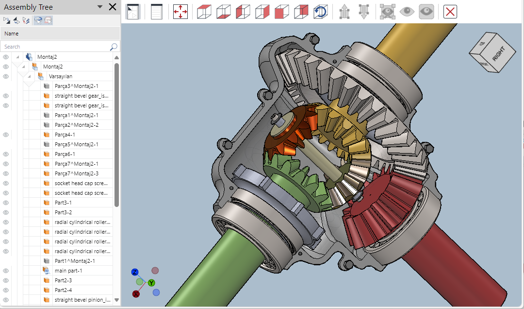 Assembly Tree pane docked to the left on the 3D Viewer screen