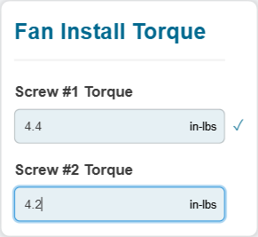 Correcting the submitted data in the Screw #1 Torque data capture field of the Fan Install Torque data capture gadget in the Canvas Envision Viewer