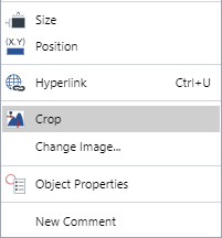 Crop image context-sensitive menu command