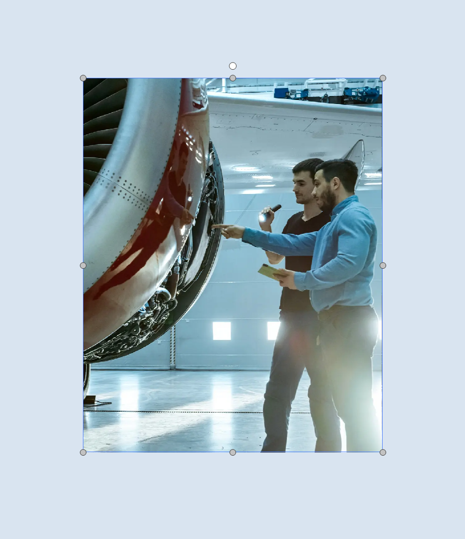 In cropping mode&ndash;the background is light blue.