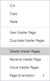 Delete Master Pages Command from the Master Page Context-sensitive Menu
