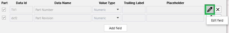 The Edit field button in the Data Capture Gadget Configuration pop-up dialog