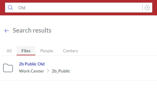 File Tab on Search results Page