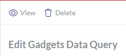 The Gadgets Data Query page toolbar in editing mode