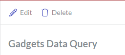 The Gadgets Data Query page toolbar in view-only mode