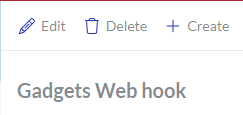 The Gadgets Data Web hook page toolbar in view-only mode
