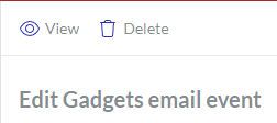 The Gadgets email event page toolbar in editing mode