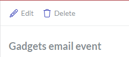 The Gadgets email event page toolbar in view-only mode