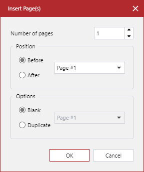 Insert Page(s) Pop-up Dialog