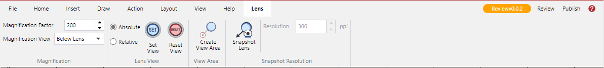 Lens Ribbon Tab