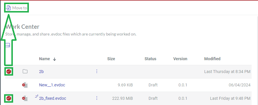 Move to  Content Toolbar Button