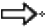 a white narrow horizontal arrow with a black border and pointing to the right