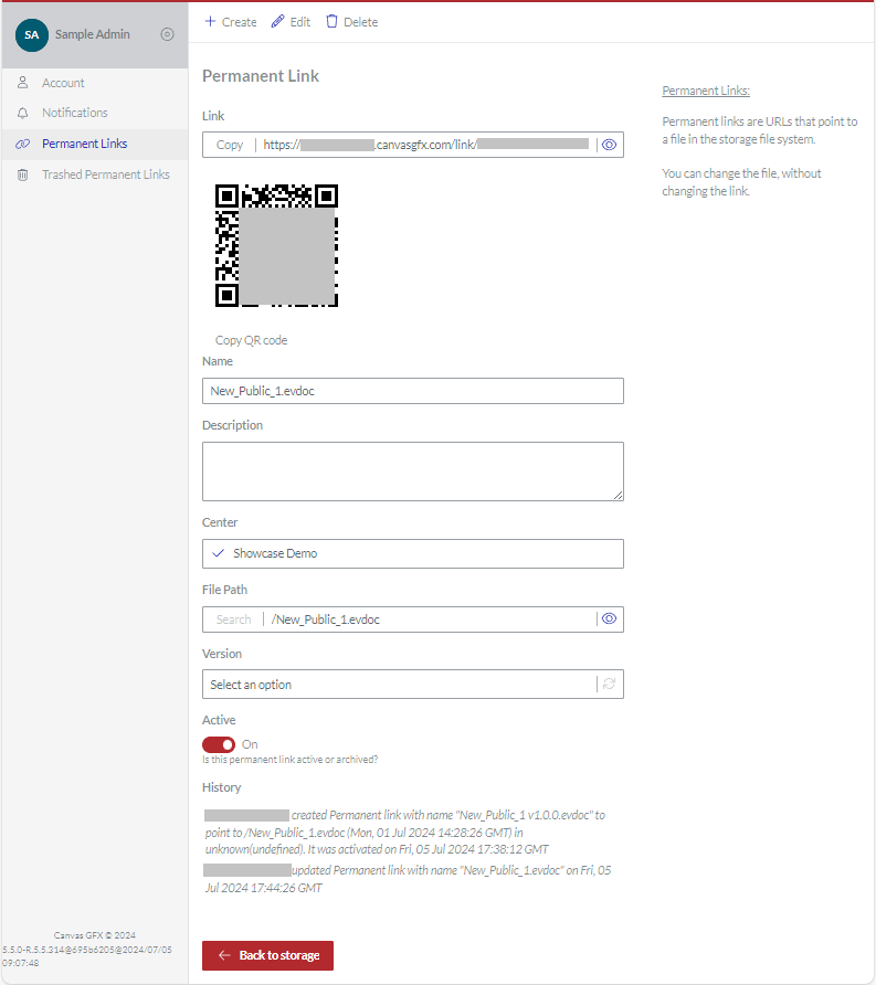 Permanent Link Page