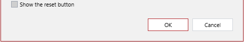 The Show the reset button checkbox in the Countdown Timer Configuration pop-up dialog