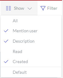 Show Content Toolbar Drop Down List For Notifications Page