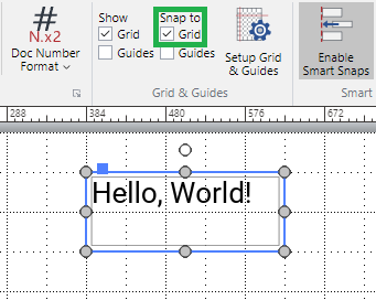 Snap to Grid feature for a Text Object