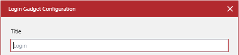 The Title field in the Login Gadget Configuration pop-up dialog