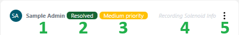 The UI components of the title bar of a comment thread