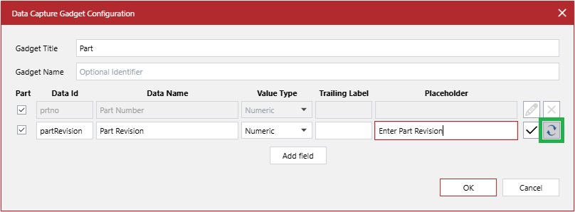 Undoing changes made to an edited data capture field