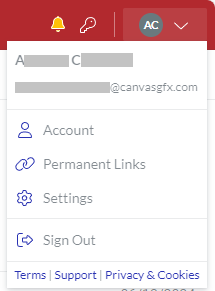 User menu