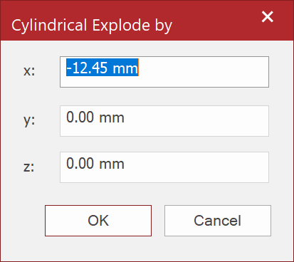 Cylindrical Explode by pop-up dialog box