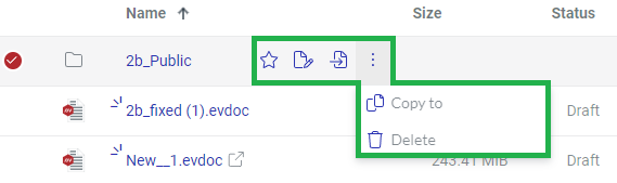 Action Menu For Folders
