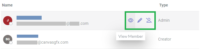 Action Menu For Members