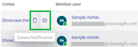 Action Menu For Notifications