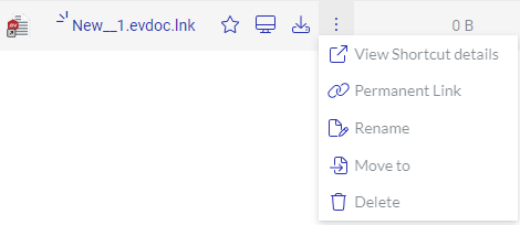 Action Menu For Shortcuts