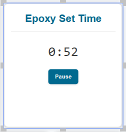 An active Epoxy Set Time countdown timer gadget
