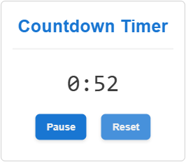 An active countdown timer gadget with the Reset button in the Canvas Envision Viewer