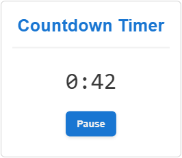 An active countdown timer gadget without the Reset button in the Canvas Envision Viewer