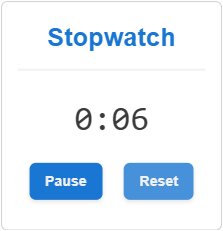 An active stopwatch gadget with the Reset button in the Canvas Envision Viewer