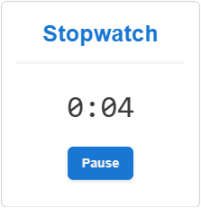 An active stopwatch gadget without the Reset button in the Canvas Envision Viewer