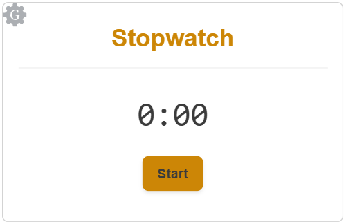 Amber stopwatch gadget