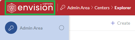 Canvas Envision Logo on the Top Bar Over Admin Area Sidebar