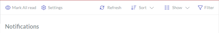 Content Toolbar For Notifications Page