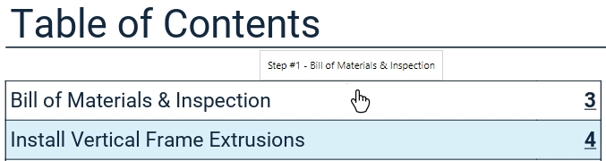 Custom Tooltip and Hand Mouse Pointer Over a TOC Page Action Item in the Viewer