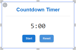 A default countdown timer gadget