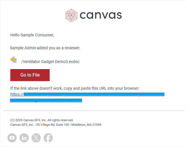 An email notification that someone added you as a Reviewer
