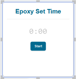 An expired Epoxy Set Time countdown timer gadget