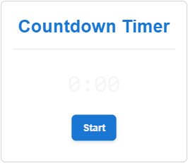 An expired countdown timer gadget without the Reset button in the Canvas Envision Viewer